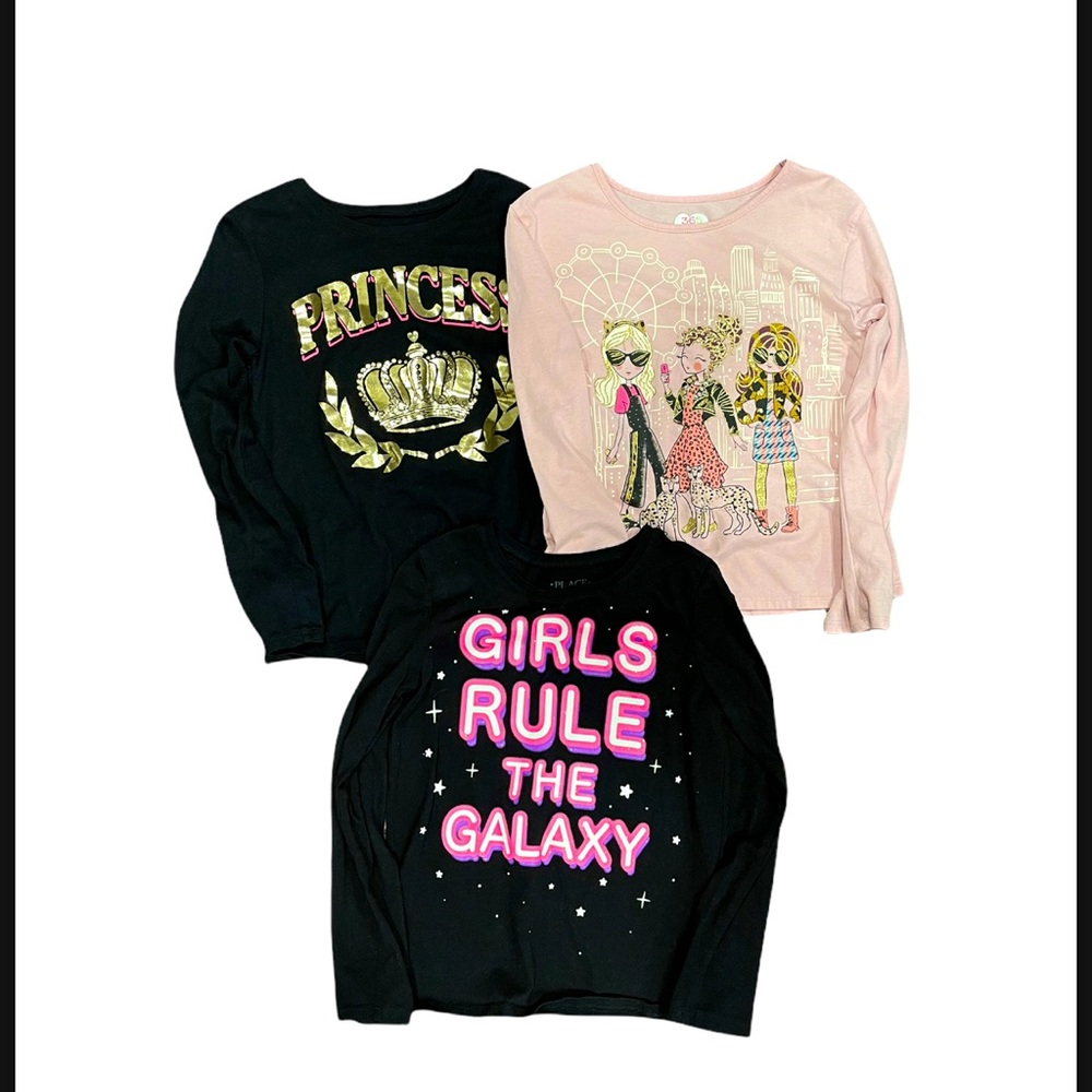 Lot of 3 girls long sleeve shirts size 7.